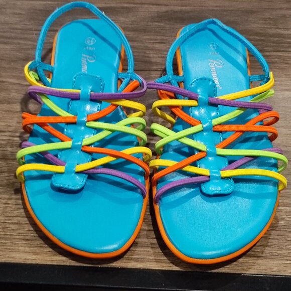 Penmans Jimmy sandals summer vibrant multi-colours women's size 8 1/2 - Picture 3 of 10